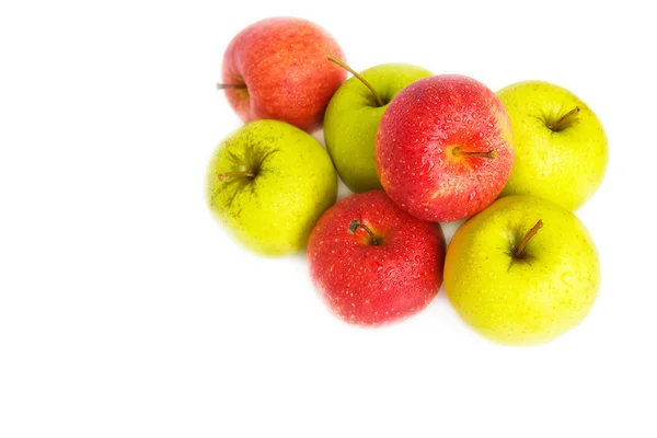 Красные и зеленые яблоки, фрукты киви — стоковое фото