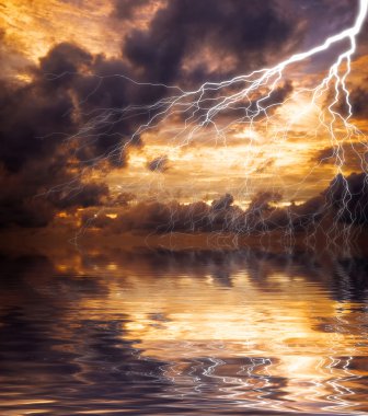 Reflection of lightning clipart