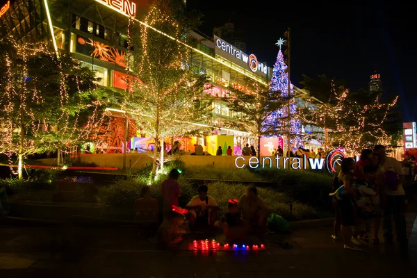 Iluminación nocturna de Bangkok — Foto de Stock