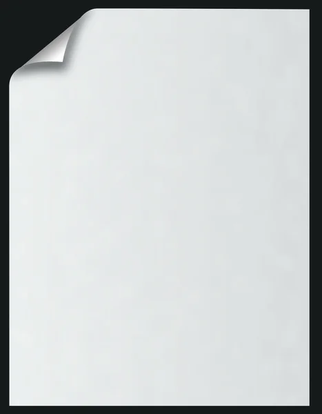 Carta bianca con arricciatura su nero — Foto Stock