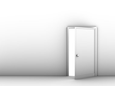 Half-open door clipart