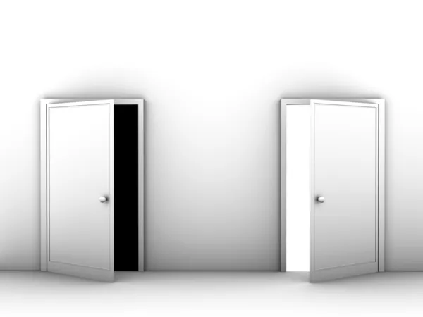 Черно-белая дверь — стоковое фото