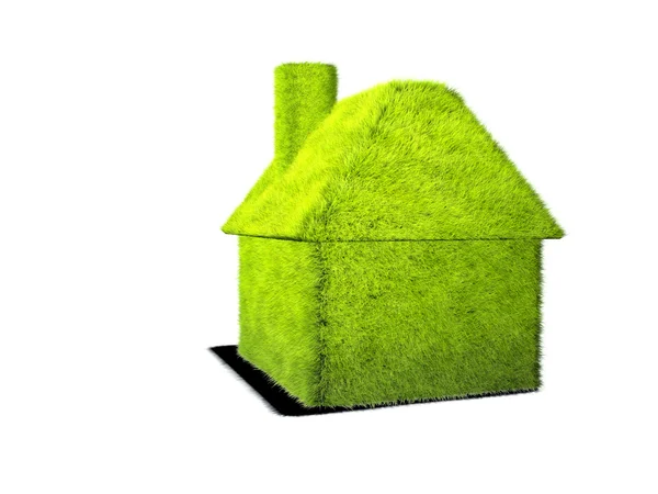 stock image house covered with grass.