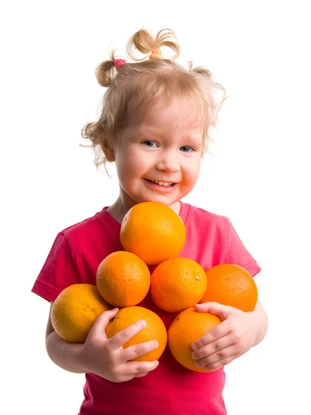 Bella ragazza con arance — Foto Stock