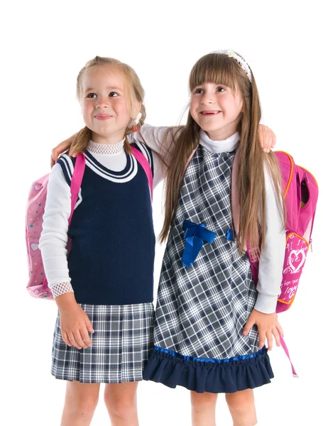 Mooie kleine schoolmeisjes — Stockfoto