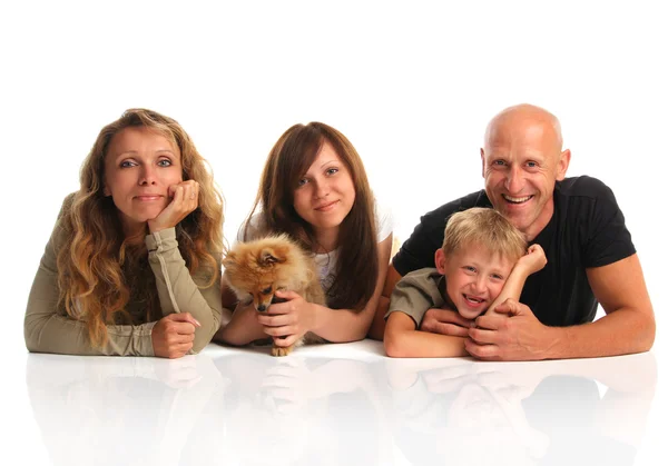 Boldogság család-val egy kutya 2 — Stock Fotó