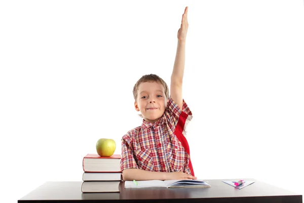 Boy pulls upwards hand — Stock Photo, Image