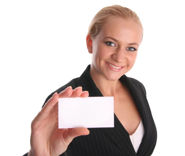 Бізнес-леді з карткою 3 — стокове фото