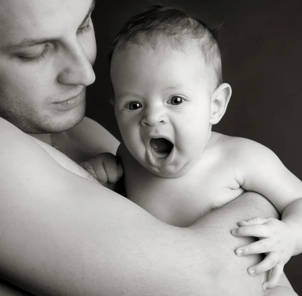 Papai com o bebê — Fotografia de Stock