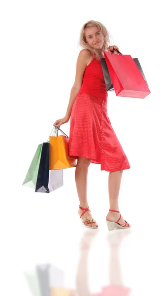 Girl with set of purchases 7 — Stock Photo, Image