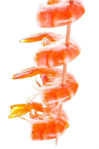 Crevettes fraîches. Isolation sur le blanc — Photo