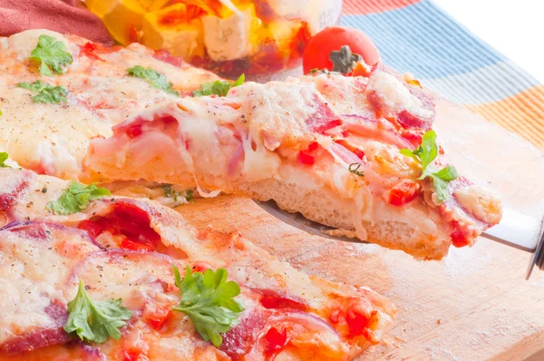 奶酪和番茄披萨 — 图库照片