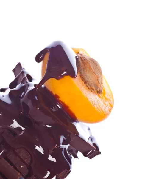 Шоколад, сироп і фрукти — стокове фото