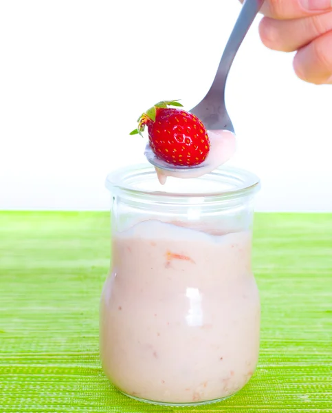 Fresh natural yoghurt — Stock Photo, Image