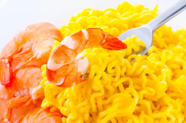 stock image Pasta and shrimp