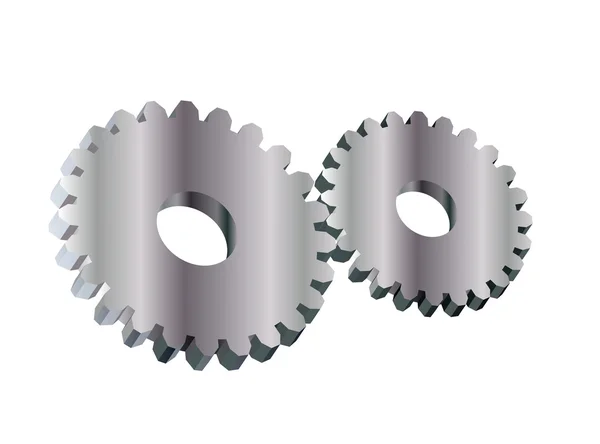 Two metalic cogwheels — Stock Photo, Image