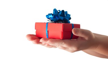 Hands giving a gift clipart