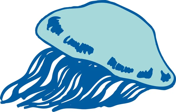 Vector de arte jelly fish — Vector de stock