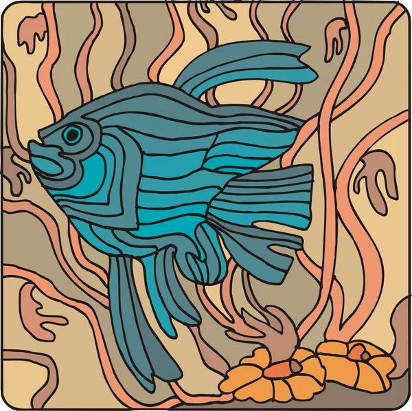 Vettore di pesce bello sullo sfondo Illustrazione Stock