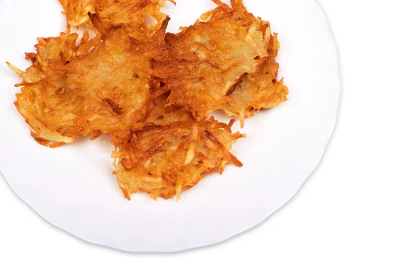 Potato fritters on plate — Stock Photo, Image