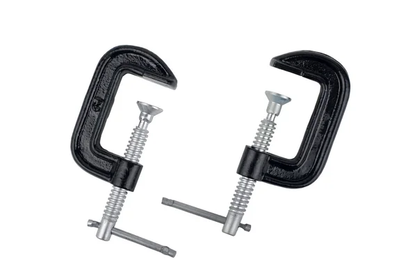 Two clamps on white — Stock Photo, Image