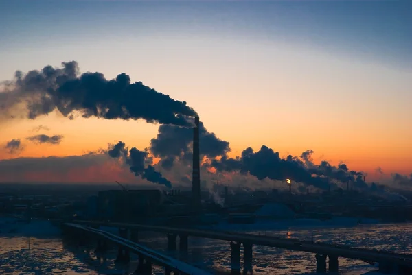 Smoke chemical plant — Stock Photo, Image