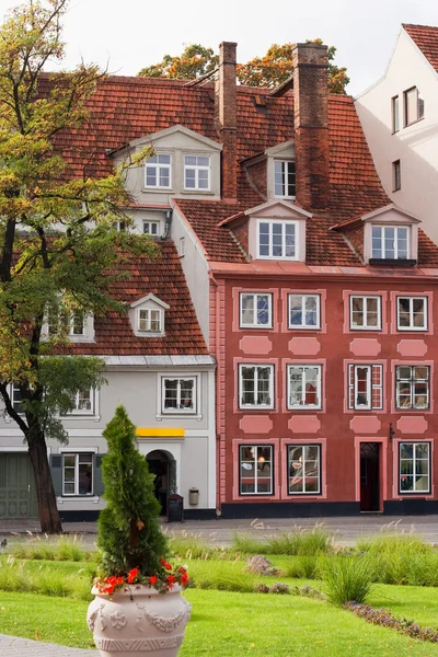 Riga eski binalarda. Letonya — Stok fotoğraf