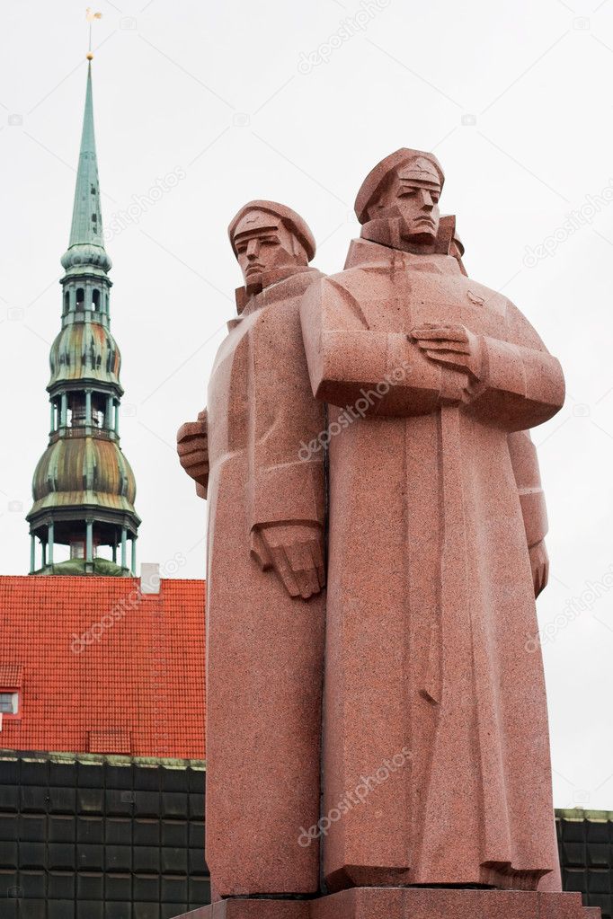 Latvian Riflemen monument. Riga, Latvia