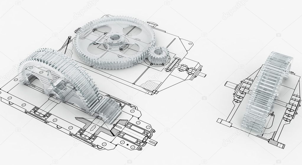 Mechanical sketch with gears