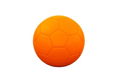 Orange Soccer ball on white background clipart