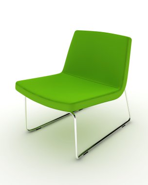 modern yeşil sandalye üzerinde beyaz izole