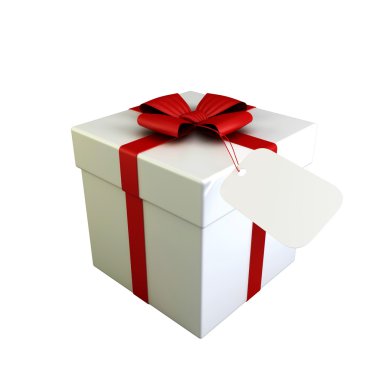 Beautiful white gift box clipart