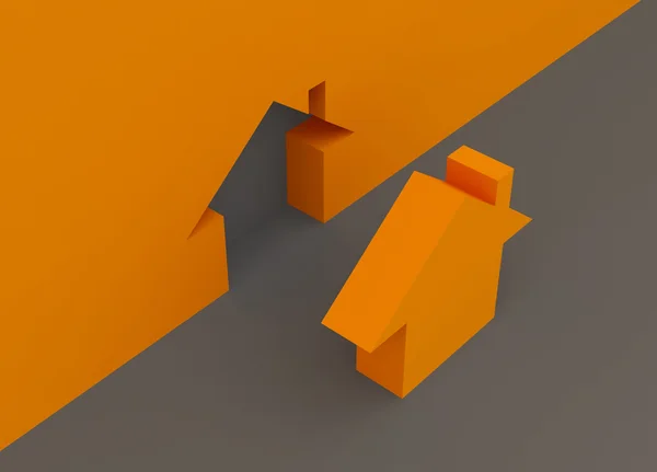 Metáfora da casa de Orange — Fotografia de Stock