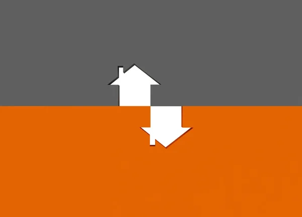 橙色的房子的隐喻 — 图库照片
