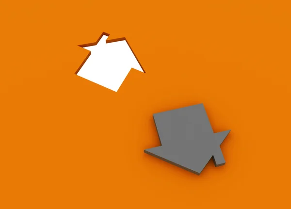 Metafor för orange house — Stockfoto