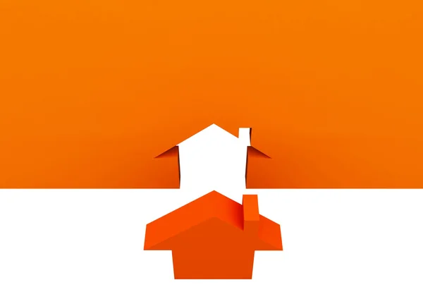 Metafor turuncu ev — Stok fotoğraf