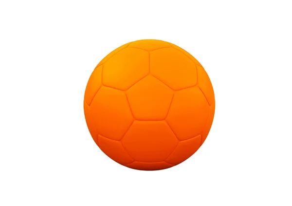 Balle de football orange sur fond blanc — Photo