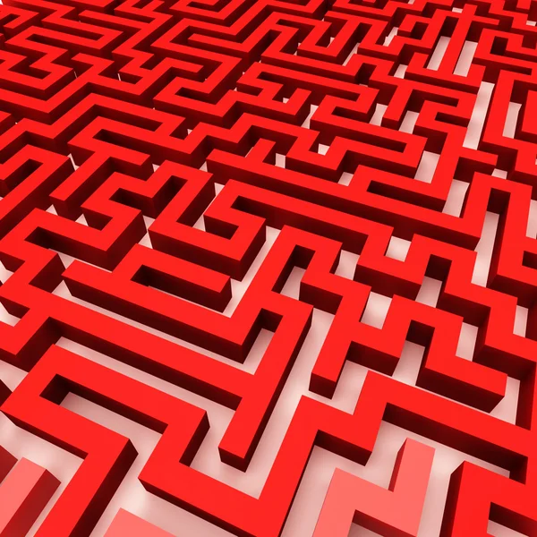 Labirinto rosso semplice — Foto Stock