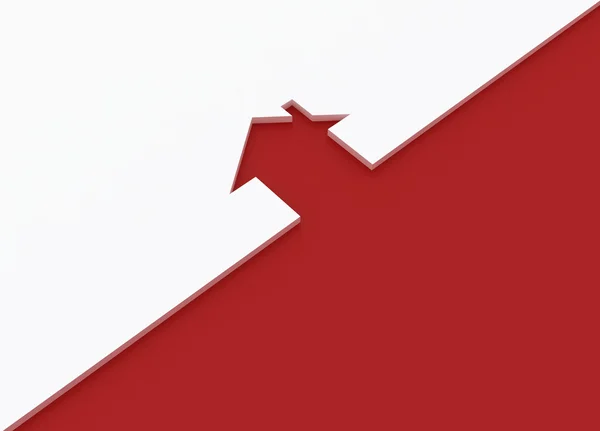 3d rotes Hausschild isoliert auf weiß — Stockfoto