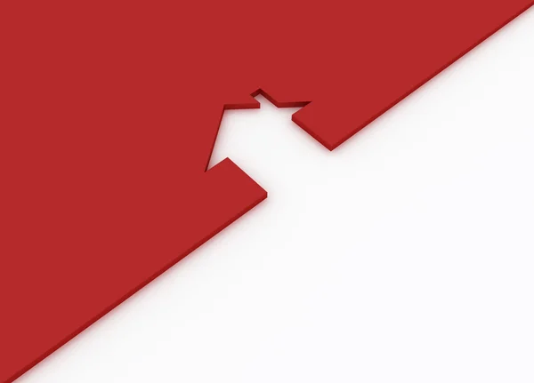 3D červené domovní znamení izolované na bílém — Stock fotografie