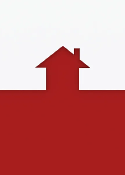 3d 빨간 집 사인 흰색 절연 — 스톡 사진