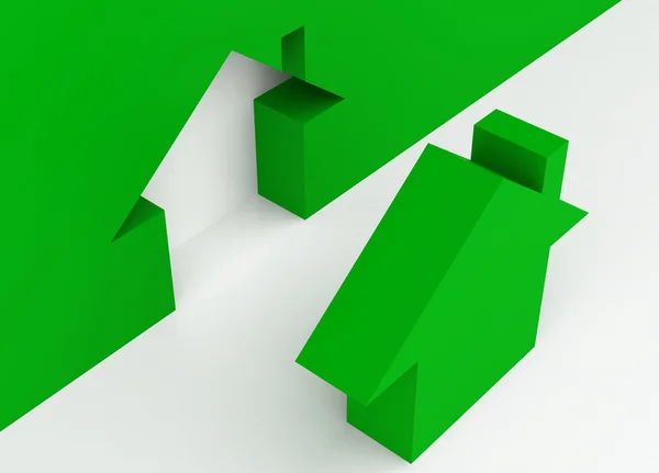Metafoor van groen huis — Stockfoto