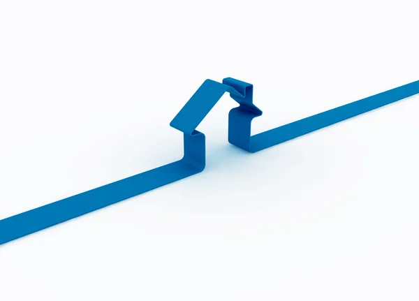 Metáfora da casa azul — Fotografia de Stock