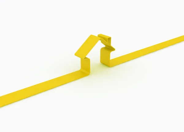 Metapher des gelben Hauses — Stockfoto