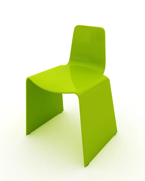 白で隔離される現代緑の椅子 — ストック写真
