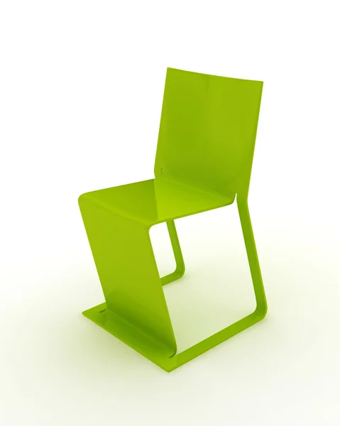 Современный зеленый стул изолирован на белом — стоковое фото