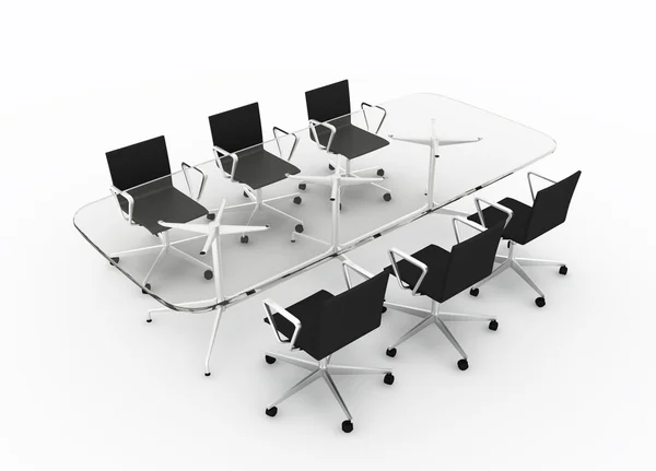 stock image Modern conference table with chairs isolated