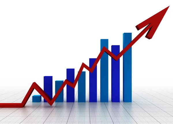 Üzleti grafikon ráccsal — Stock Fotó