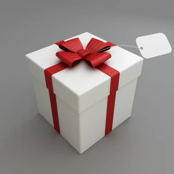 Mooie witte geschenkdoos — Stockfoto