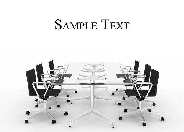 Moderní konferenční stůl se židlemi, samostatný Stock Obrázky